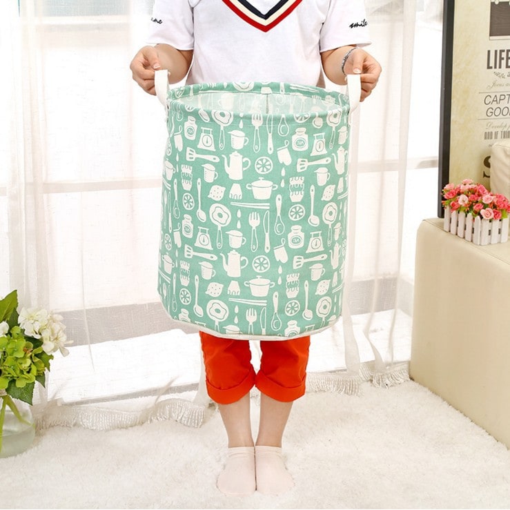 Collapsible Laundry Basket with Handles Foldable Canvas Washing for Bedroom Bathroom Storage - Image 10