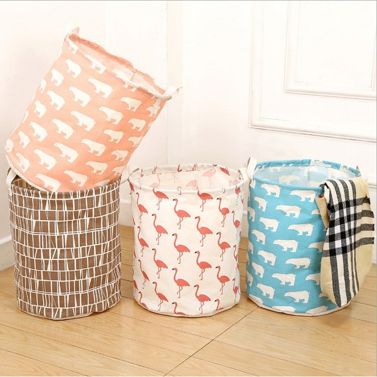 Collapsible Laundry Basket with Handles Foldable Canvas Washing for Bedroom Bathroom Storage - Image 2