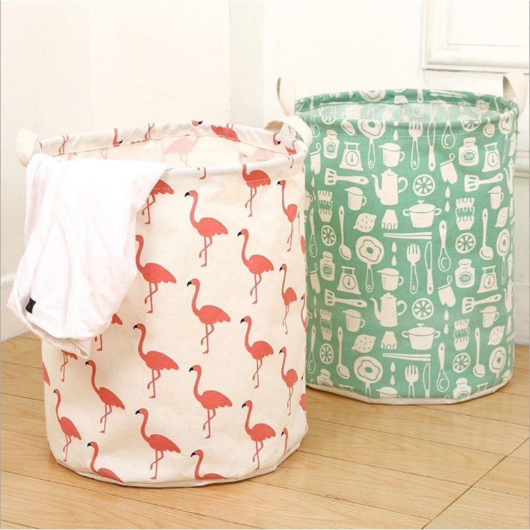 Collapsible Laundry Basket with Handles Foldable Canvas Washing for Bedroom Bathroom Storage - Image 3