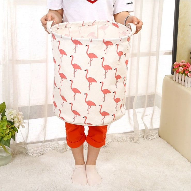 Collapsible Laundry Basket with Handles Foldable Canvas Washing for Bedroom Bathroom Storage - Image 5