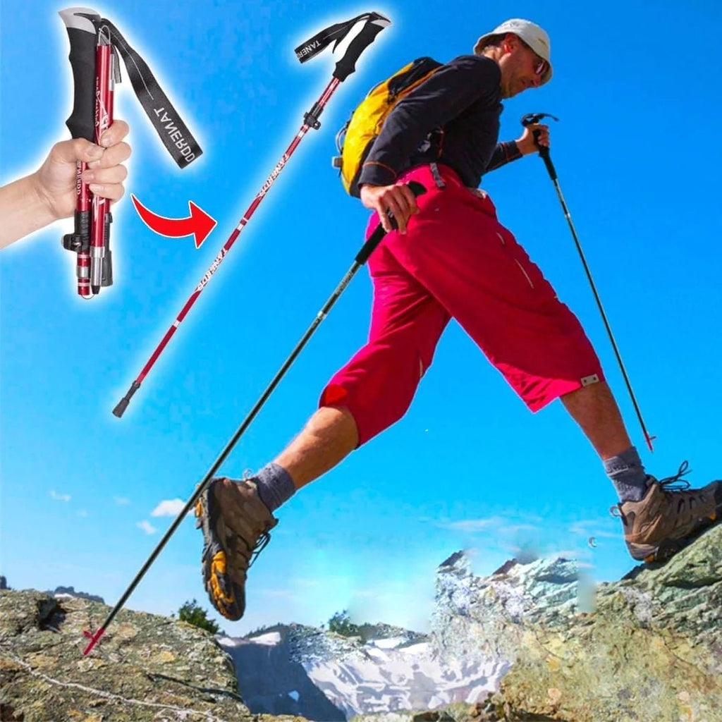 Collapsible Trekking Poles with Adjustable Walking and Lightweight Folding Design - Image 1