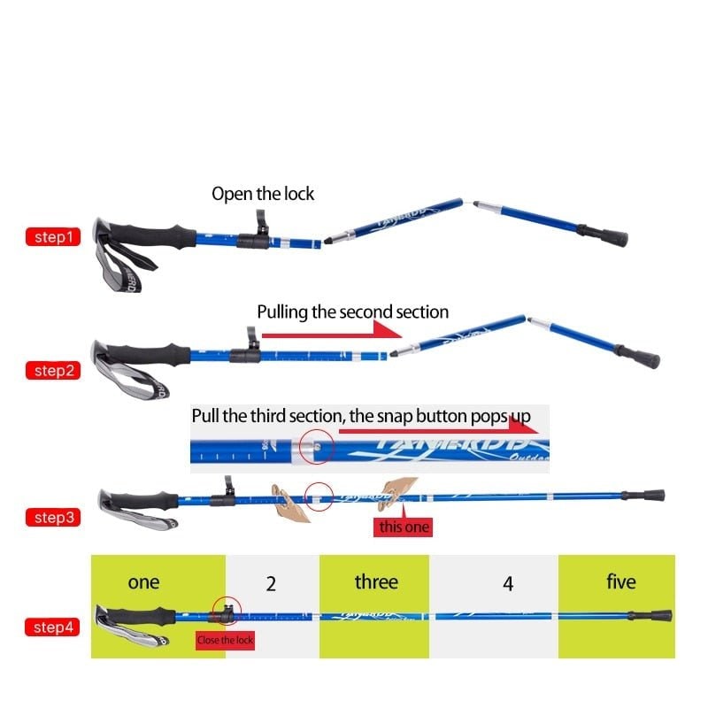 Collapsible Trekking Poles with Adjustable Walking and Lightweight Folding Design - Image 12