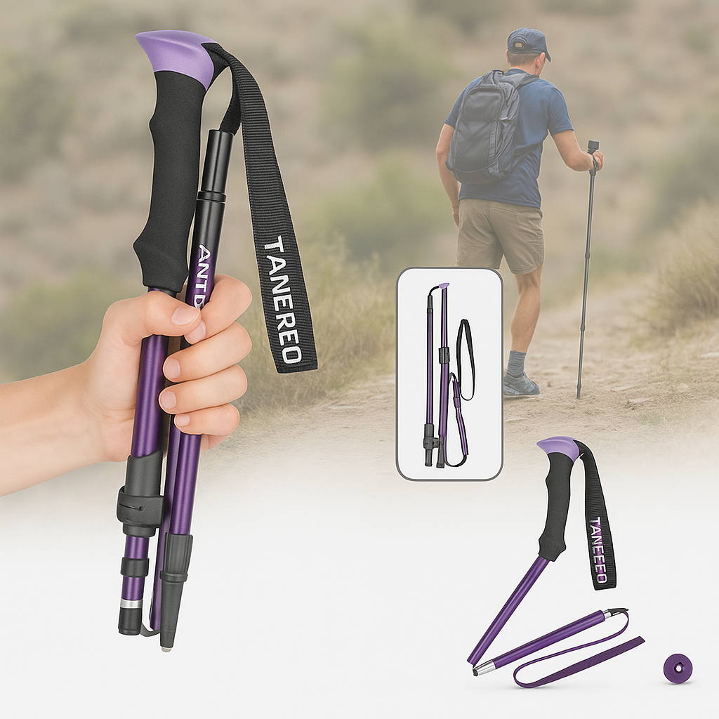 Collapsible Trekking Poles with Adjustable Walking and Lightweight Folding Design - Image 5