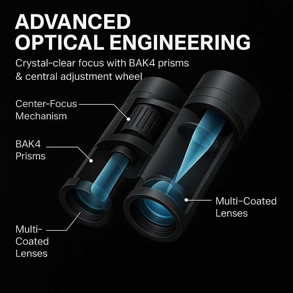Compact Binoculars Water Resistant Folding Portable Outdoor Camping Travel Military - Image 5