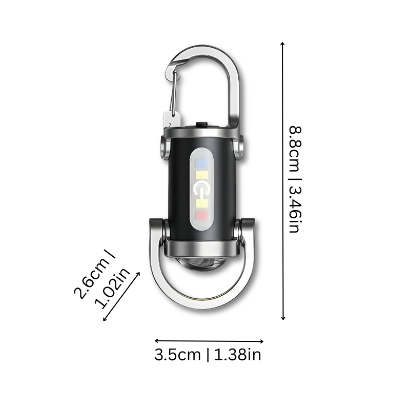 Compact Edc Flashlight with Usb-C Rechargeable Mini LED Keychain and Multi-Color Strobe - Image 2
