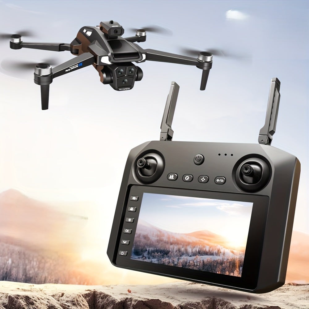 Compact Foldable Camera Drone with Triple Lens and Quadcopter Design for Aerial Photography - Image 8