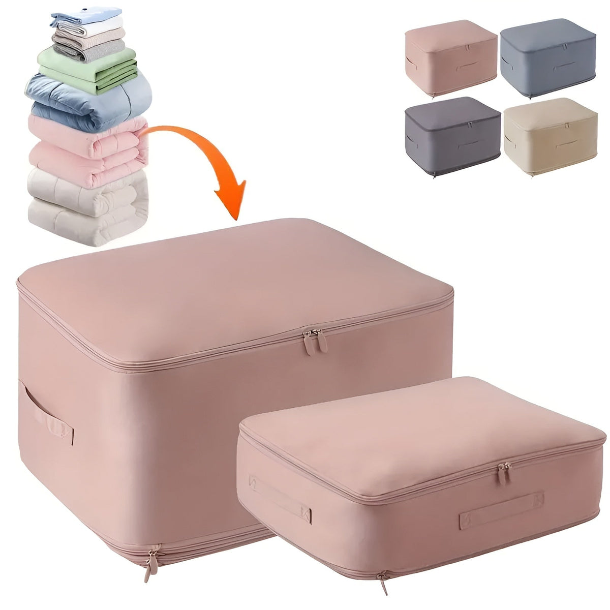 Compression Storage Bag with Zip Lock and Collapsible Design for Clothes and Bedding - Image 10
