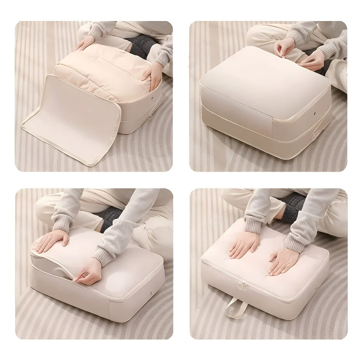 Compression Storage Bag with Zip Lock and Collapsible Design for Clothes and Bedding - Image 6