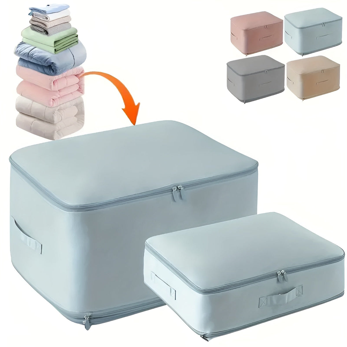 Compression Storage Bag with Zip Lock and Collapsible Design for Clothes and Bedding - Image 8