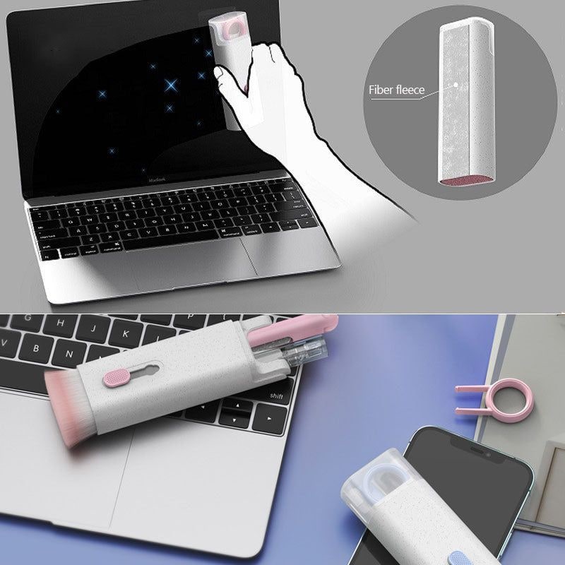 Computer Keyboard Cleaning Kit with Retractable Brush and Microfiber Cloth for Electronics - Image 4