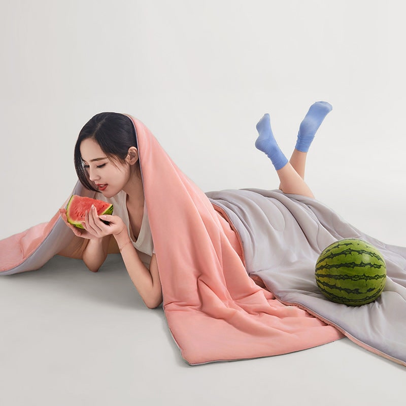 Cooling Blanket Lightweight Reversible Silky Quilted Summer Throw Cool For Hot Sleepers - Image 7