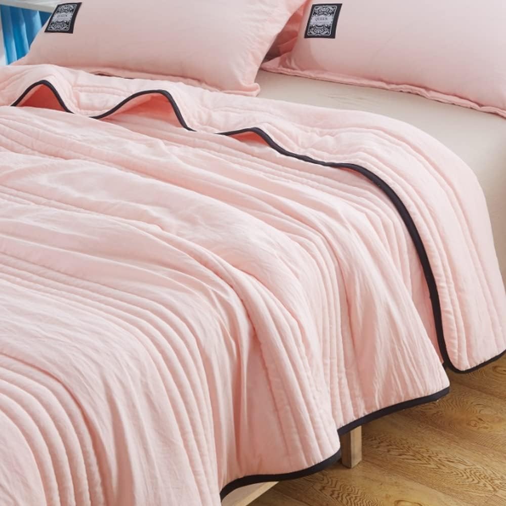 Cooling Blanket with Channel Quilted Design and Contrast Trim for Hot Sleepers - Image 4