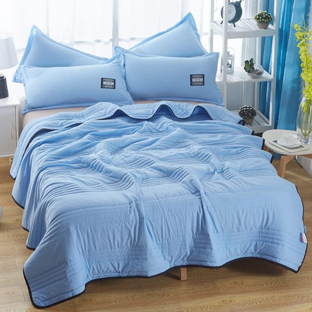 Cooling Blanket with Channel Quilted Design and Contrast Trim for Hot Sleepers - Image 8