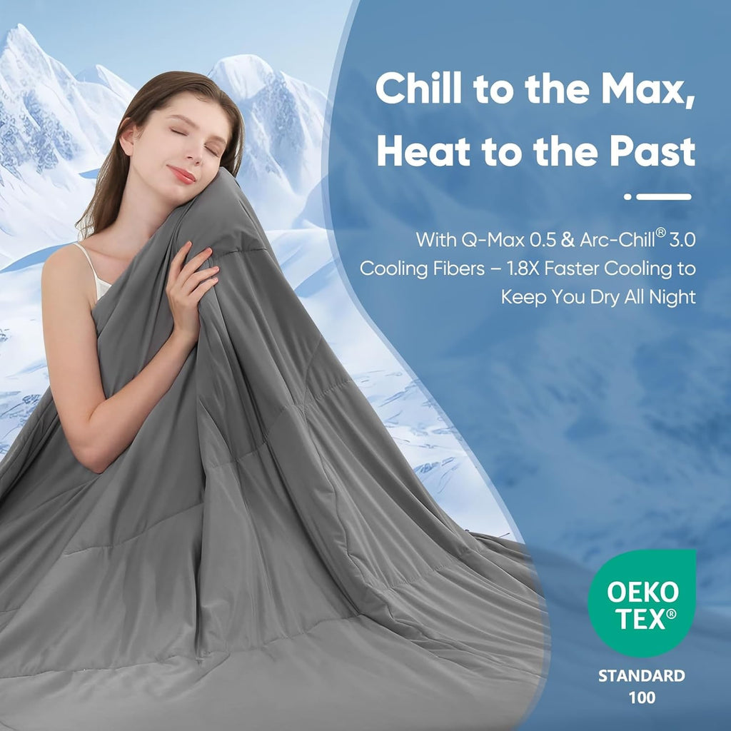 Cooling Comforter Blanket Quilted Breathable Lightweight Reversible - Image 3