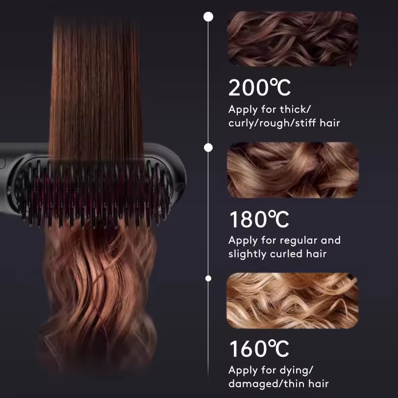 Cordless Hair Straightener Brush with Portable Wireless Design and Digital Temperature Display - Image 26