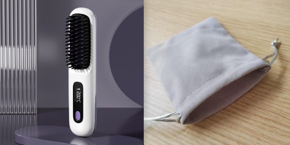 Cordless Hair Straightener Brush with Portable Wireless Design and Digital Temperature Display - Image 30