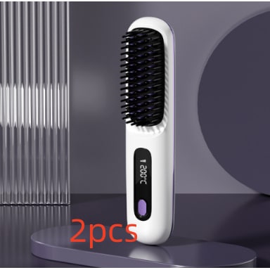 Cordless Hair Straightener Brush with Portable Wireless Design and Digital Temperature Display - Image 38