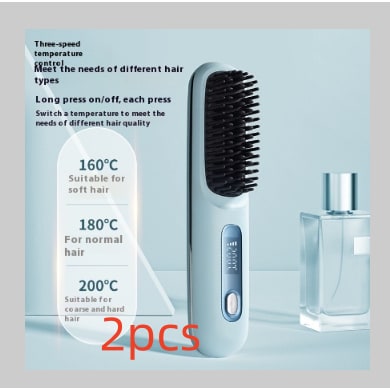 Cordless Hair Straightener Brush with Portable Wireless Design and Digital Temperature Display - Image 44