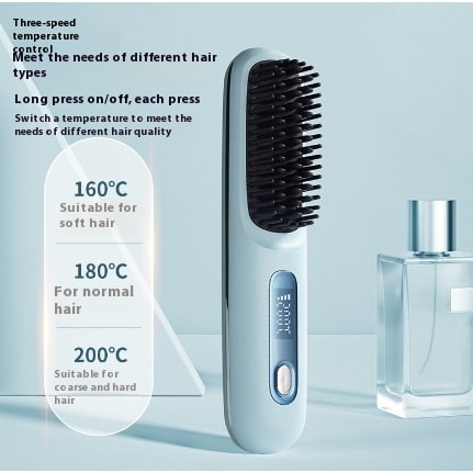 Cordless Hair Straightener Brush with Portable Wireless Design and Digital Temperature Display - Image 45