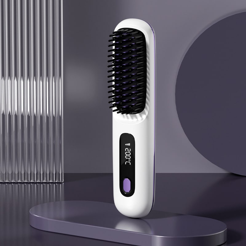 Cordless Hair Straightener Brush with Portable Wireless Design and Digital Temperature Display - Image 46