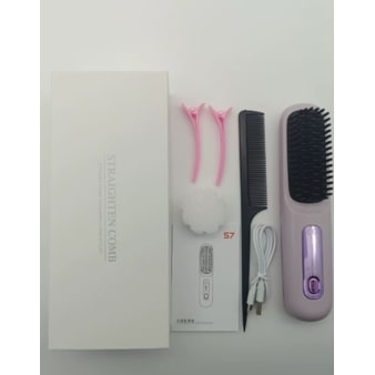Cordless Hair Straightener Brush with Portable Wireless Design and Digital Temperature Display - Image 5
