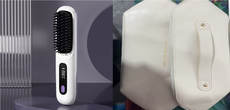 Cordless Hair Straightener Brush with Portable Wireless Design and Digital Temperature Display - Image 7