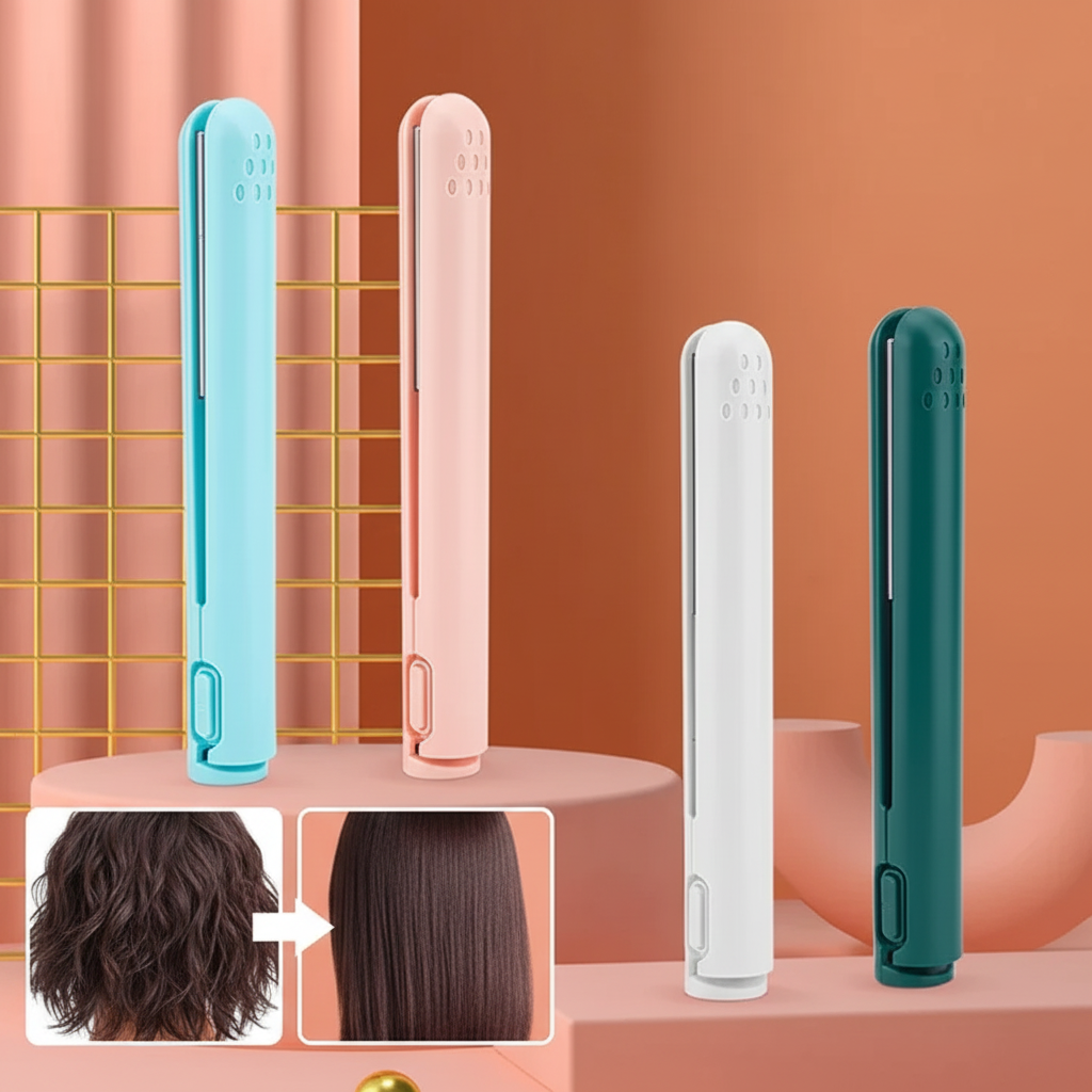 Cordless Hair Straightener Mini Ceramic Plates Rechargeable Travel Portable - Image 7