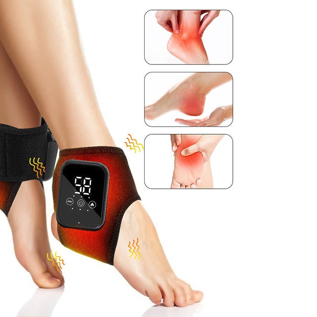 Cordless Heat and Massage Pad for Foot and Ankle Massager with Rechargeable Digital Display - Image 1