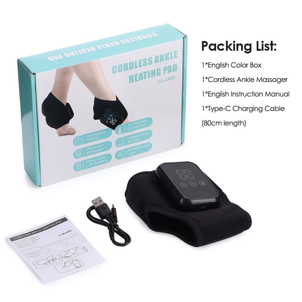 Cordless Heat and Massage Pad for Foot and Ankle Massager with Rechargeable Digital Display - Image 11