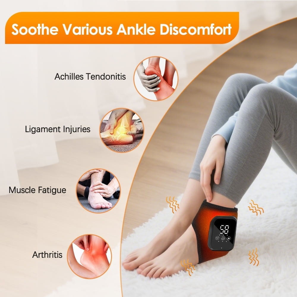 Cordless Heat and Massage Pad for Foot and Ankle Massager with Rechargeable Digital Display - Image 3