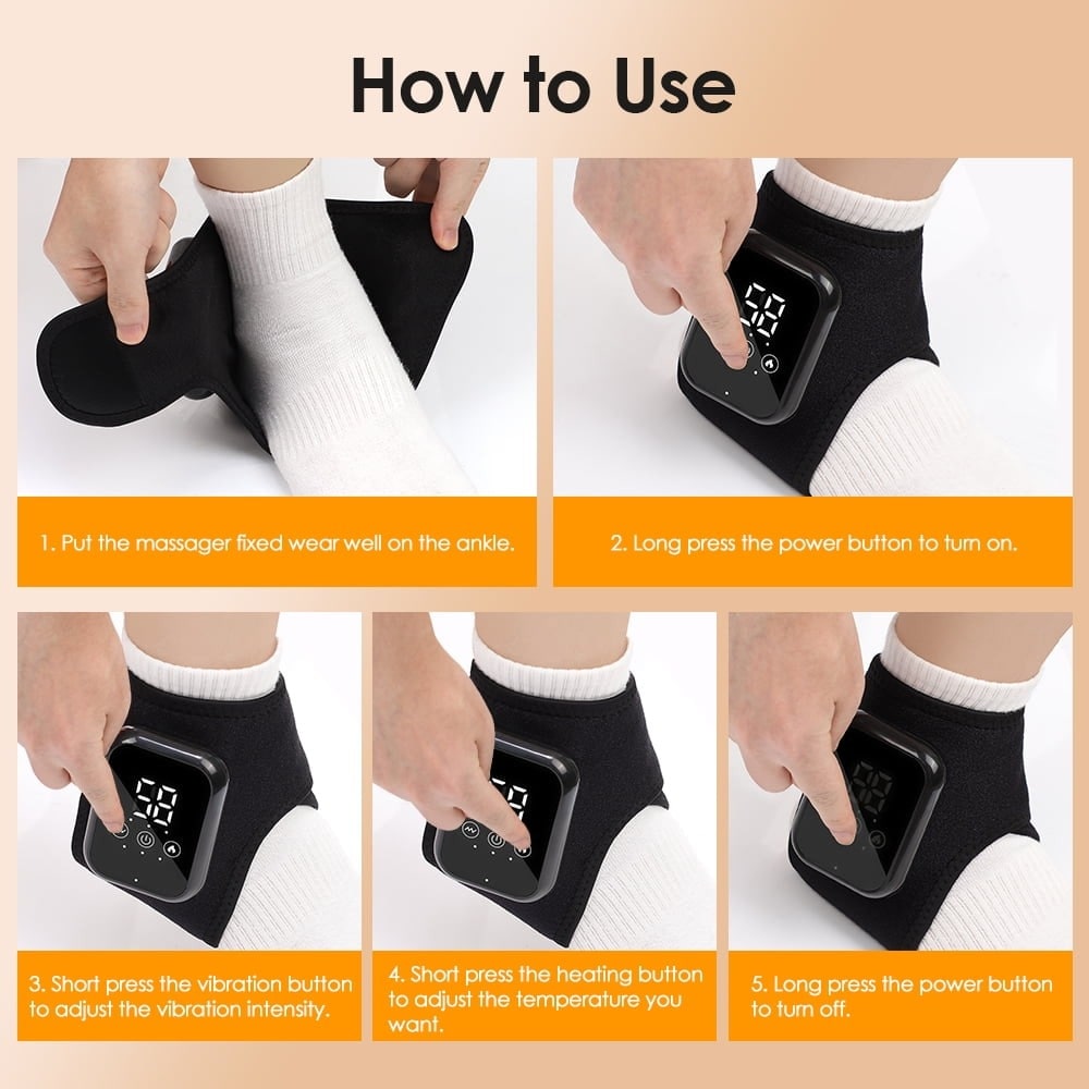Cordless Heat and Massage Pad for Foot and Ankle Massager with Rechargeable Digital Display - Image 7