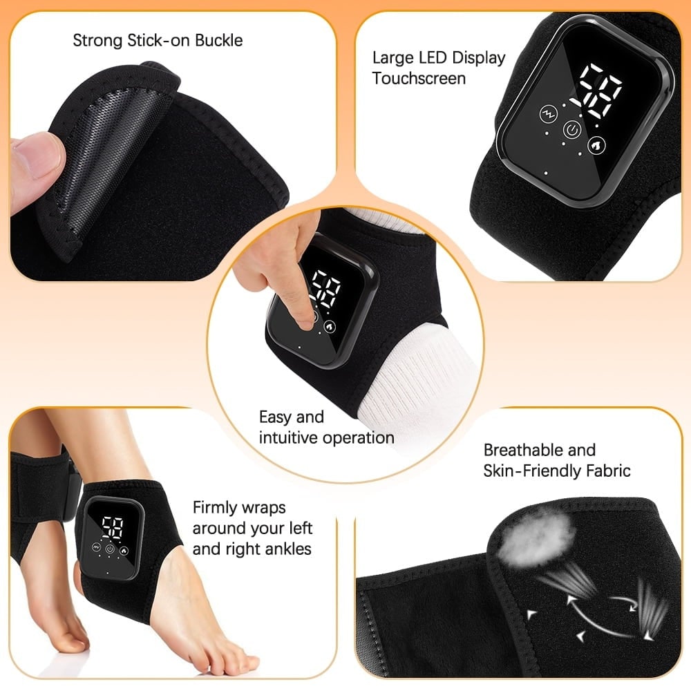 Cordless Heat and Massage Pad for Foot and Ankle Massager with Rechargeable Digital Display - Image 8