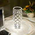Cordless Rechargeable Crystal Table Lamp LED Color Changing Acrylic Wireless Rose - Image 1