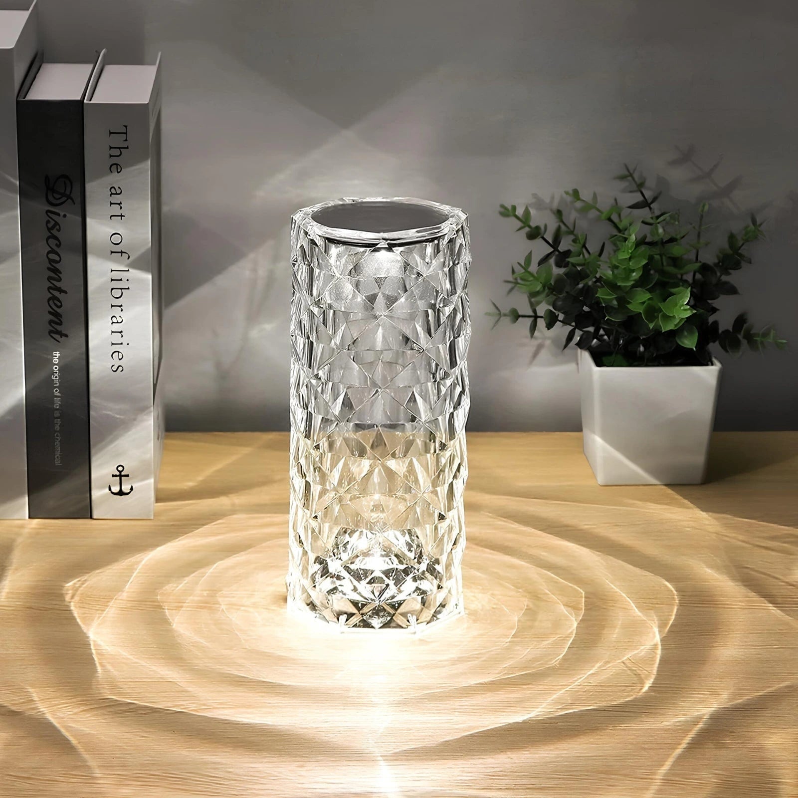 Cordless Rechargeable Crystal Table Lamp LED Color Changing Acrylic Wireless Rose - Image 6