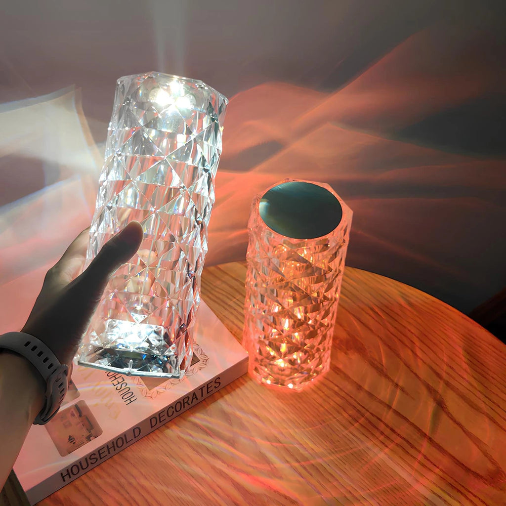 Cordless Rechargeable Crystal Table Lamp LED Color Changing Acrylic Wireless Rose - Image 7
