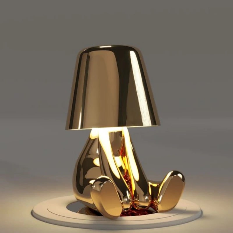 Cordless Table Lamp Rechargeable LED USB Metal Figure Sitting Standing Poses Thinker - Image 10