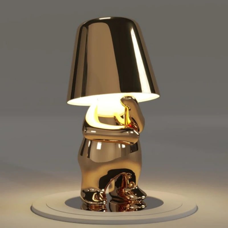 Cordless Table Lamp Rechargeable LED USB Metal Figure Sitting Standing Poses Thinker - Image 13