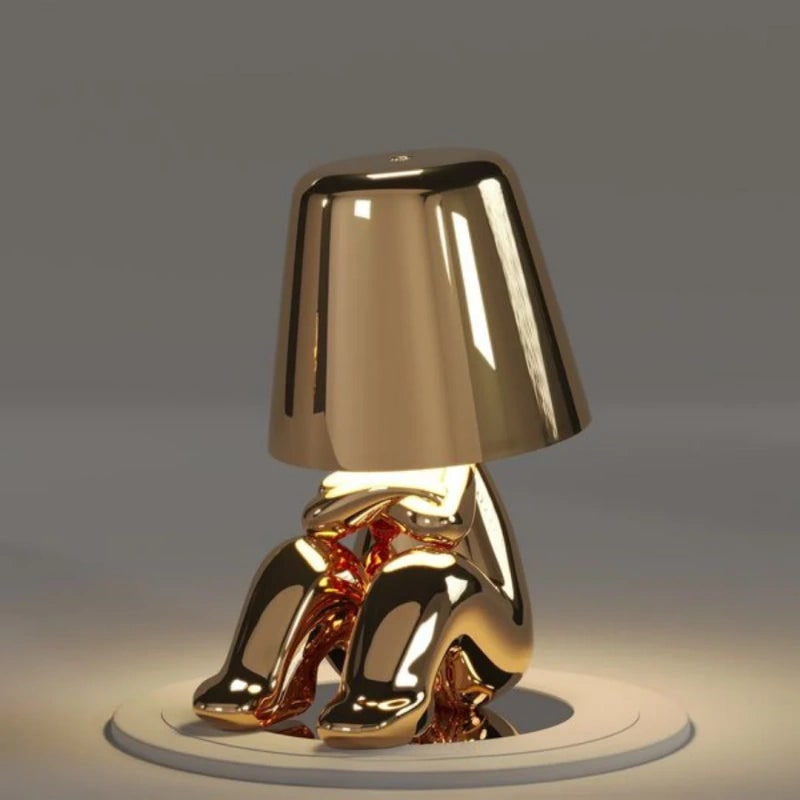 Cordless Table Lamp Rechargeable LED USB Metal Figure Sitting Standing Poses Thinker - Image 14