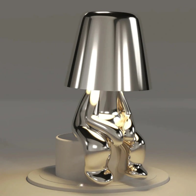 Cordless Table Lamp Rechargeable LED USB Metal Figure Sitting Standing Poses Thinker - Image 17