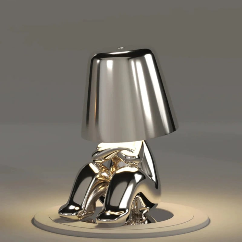 Cordless Table Lamp Rechargeable LED USB Metal Figure Sitting Standing Poses Thinker - Image 19