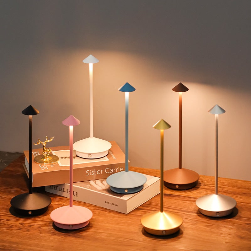 Cordless Table Lamp with Rechargeable Battery LED Portable Lighting with Conical Shade - Image 1