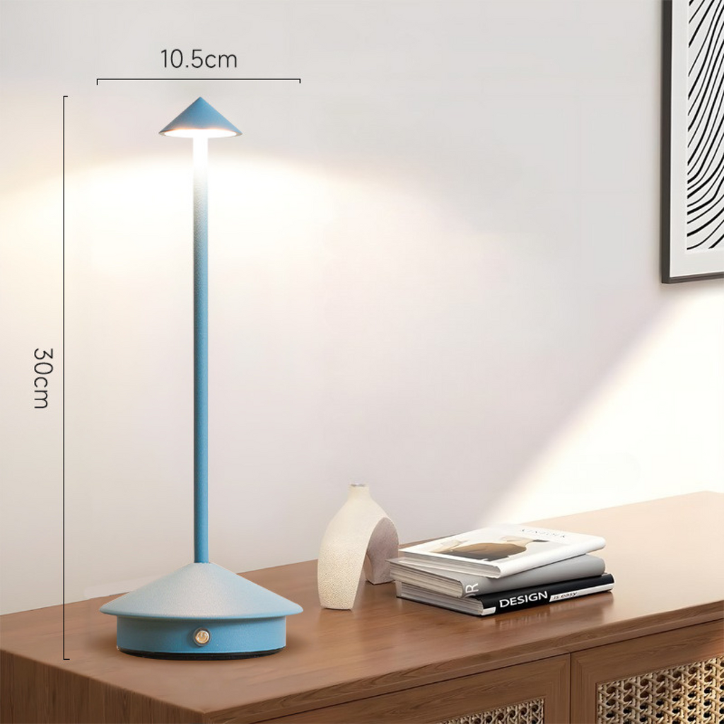Cordless Table Lamp with Rechargeable Battery LED Portable Lighting with Conical Shade - Image 10