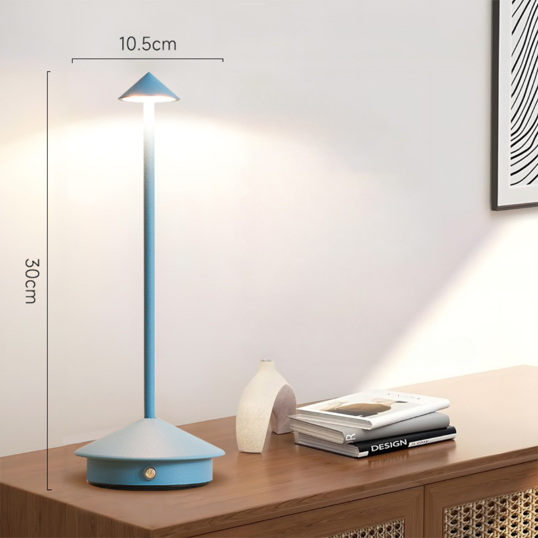 Cordless Table Lamp with Rechargeable Battery LED Portable Lighting with Conical Shade - Image 10