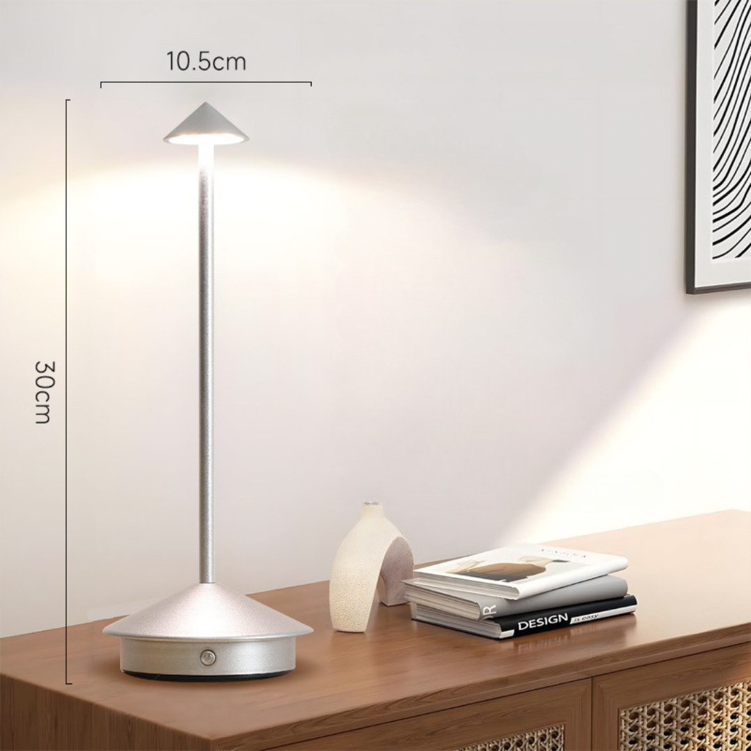 Cordless Table Lamp with Rechargeable Battery LED Portable Lighting with Conical Shade - Image 11