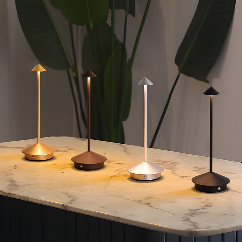 Cordless Table Lamp with Rechargeable Battery LED Portable Lighting with Conical Shade - Image 2