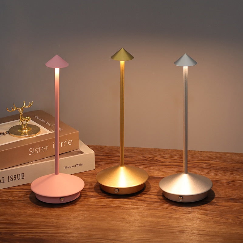 Cordless Table Lamp with Rechargeable Battery LED Portable Lighting with Conical Shade - Image 3