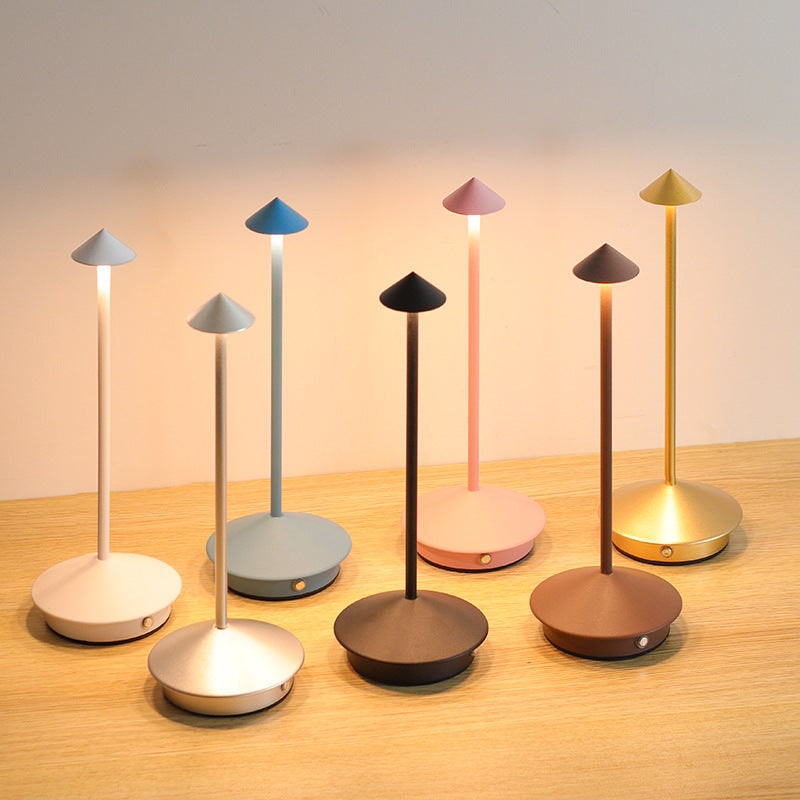 Cordless Table Lamp with Rechargeable Battery LED Portable Lighting with Conical Shade - Image 4