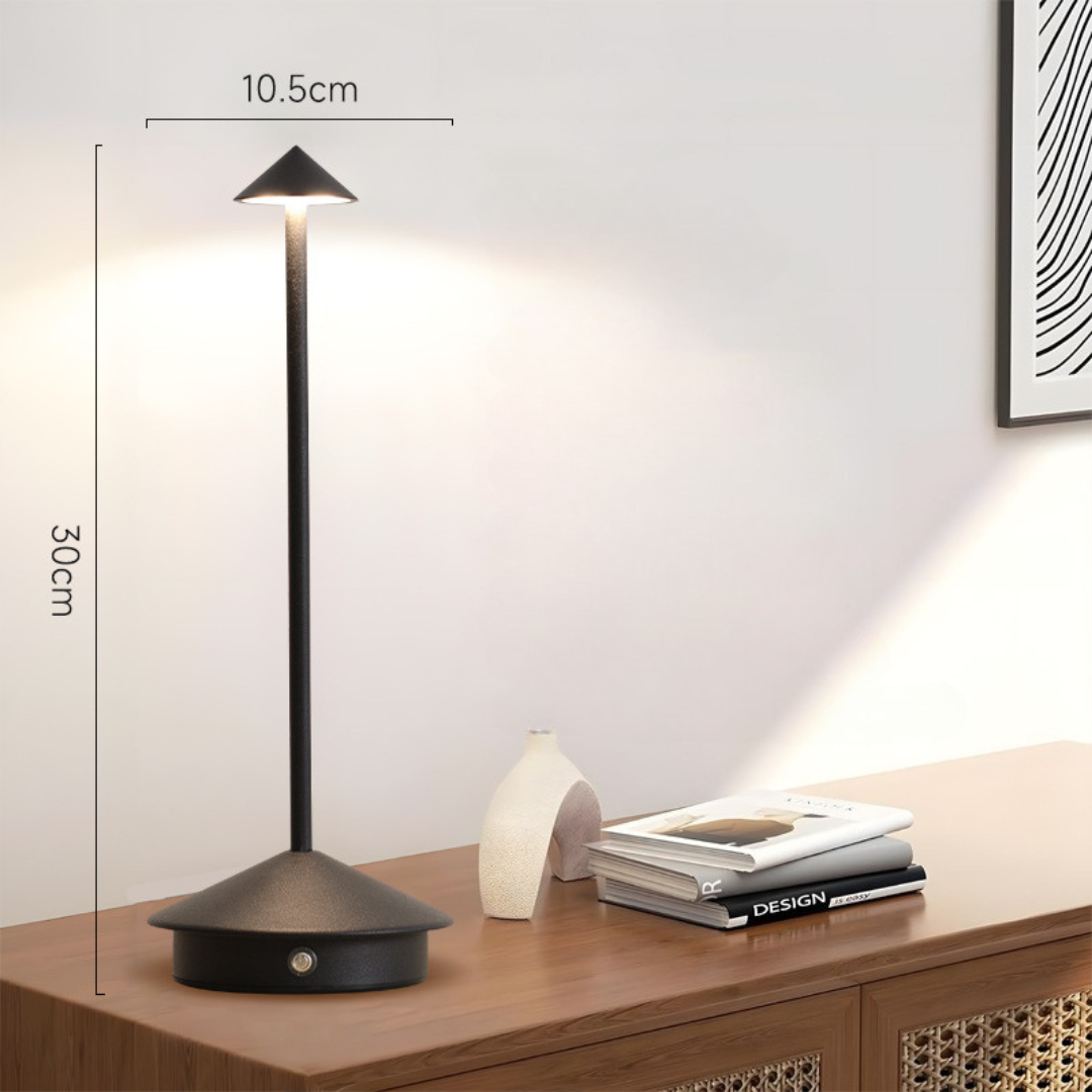 Cordless Table Lamp with Rechargeable Battery LED Portable Lighting with Conical Shade - Image 6