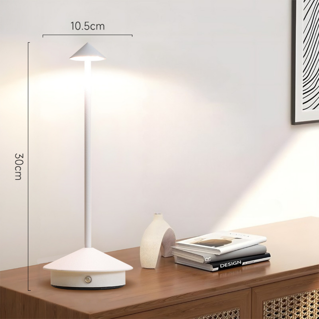 Cordless Table Lamp with Rechargeable Battery LED Portable Lighting with Conical Shade - Image 7