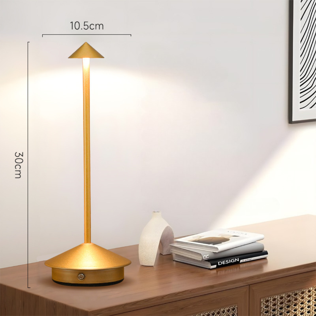 Cordless Table Lamp with Rechargeable Battery LED Portable Lighting with Conical Shade - Image 8